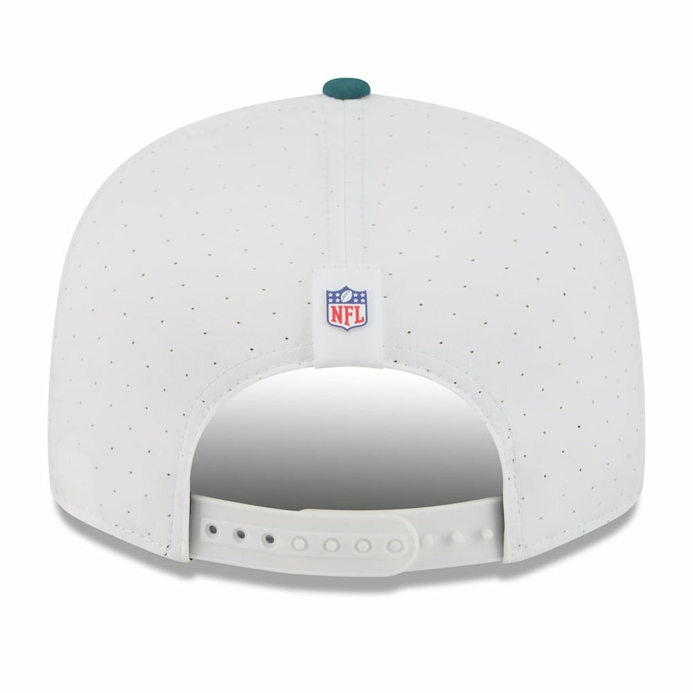 Philadelphia Eagles New Era 2025 NFL Training Camp Split Panel 9FIFTY Snapback Hat - White/Midnight Green discount