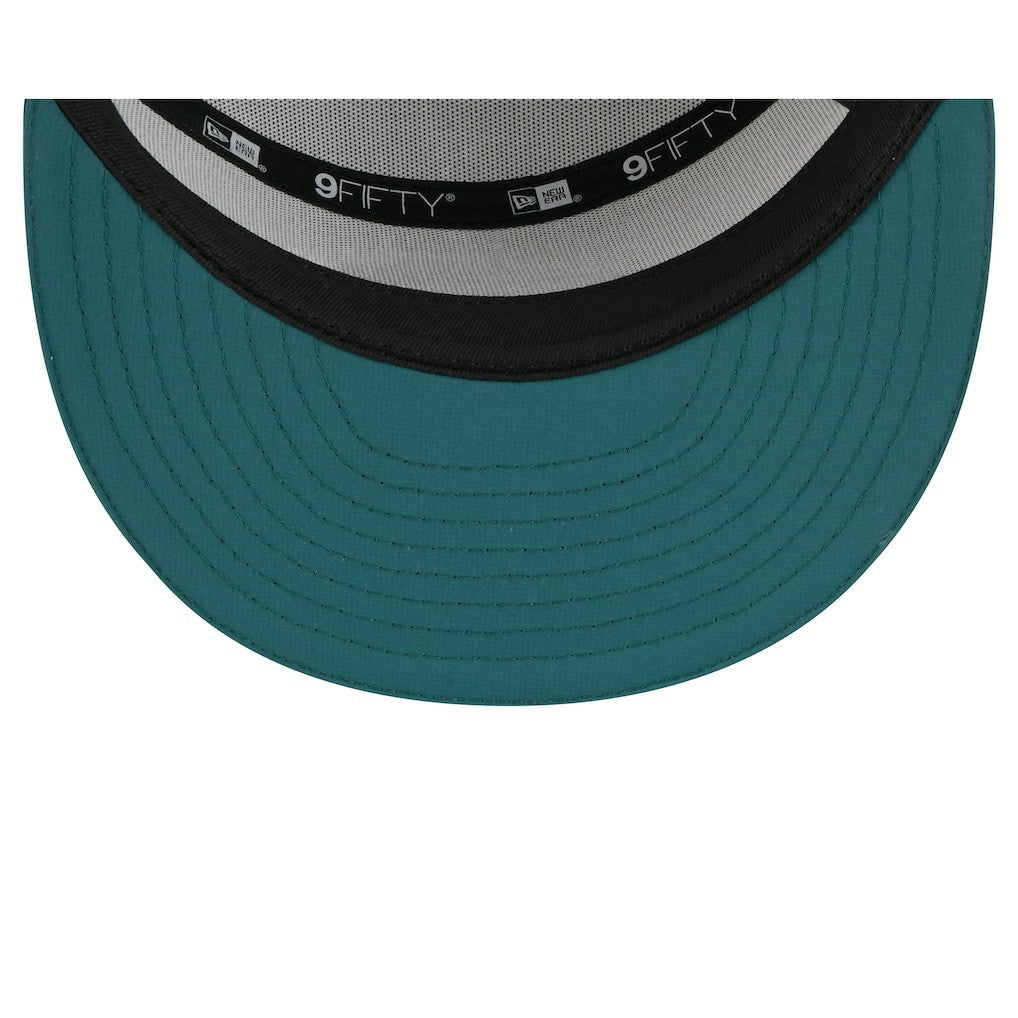 Philadelphia Eagles New Era 2025 NFL Training Camp Split Panel 9FIFTY Snapback Hat - White/Midnight Green discount