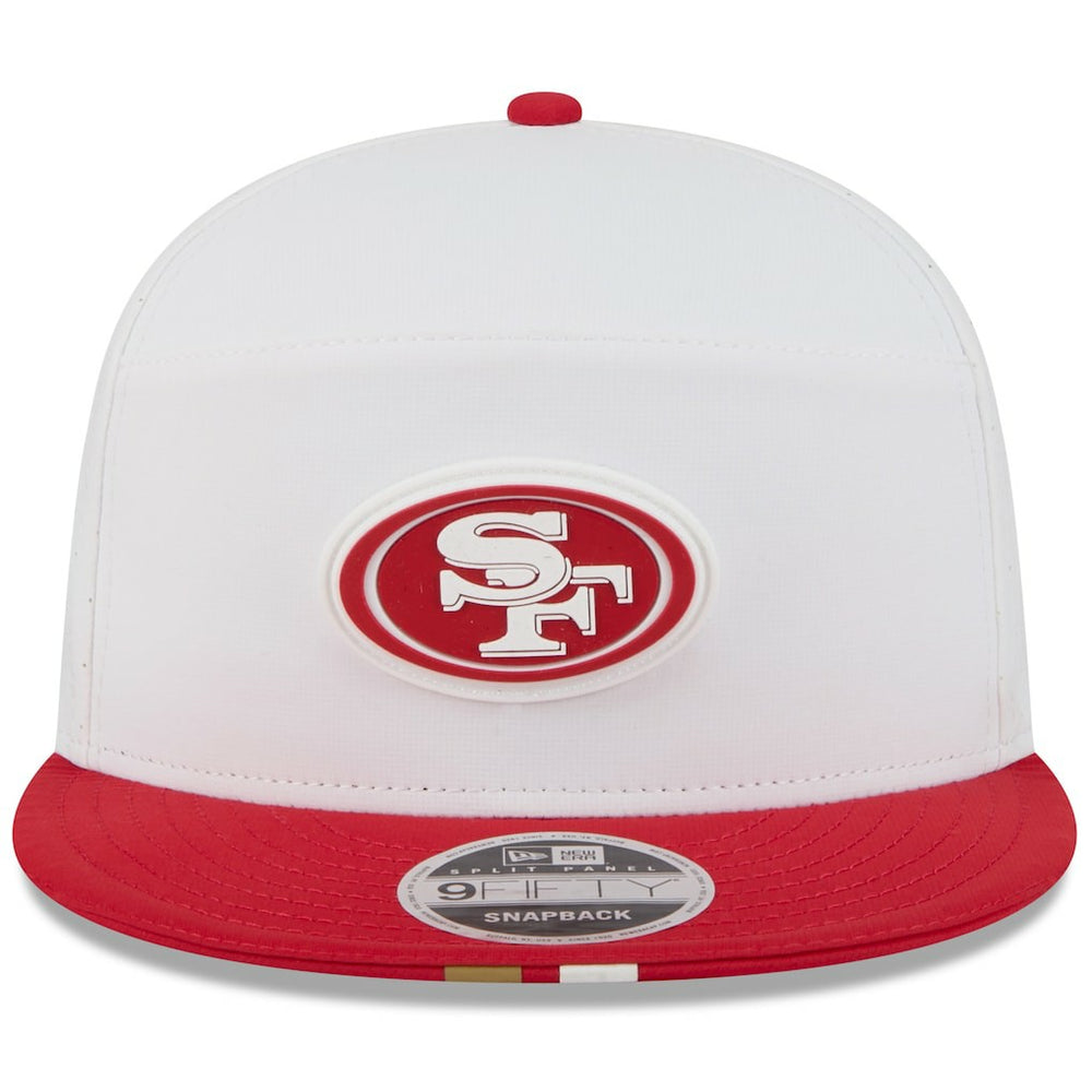 San Francisco 49ers New Era 2025 NFL Training Camp Split Panel 9FIFTY Snapback Hat - White/Scarlet discount