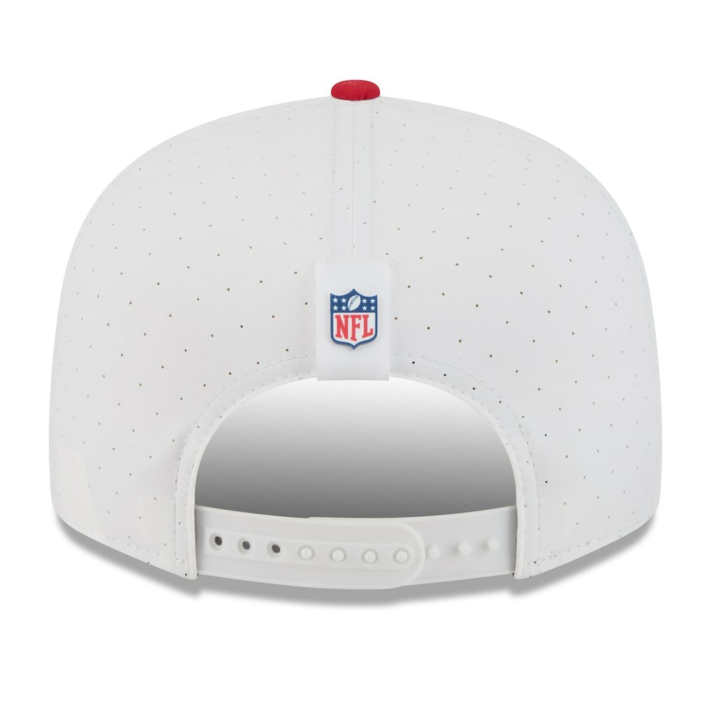 San Francisco 49ers New Era 2025 NFL Training Camp Split Panel 9FIFTY Snapback Hat - White/Scarlet discount