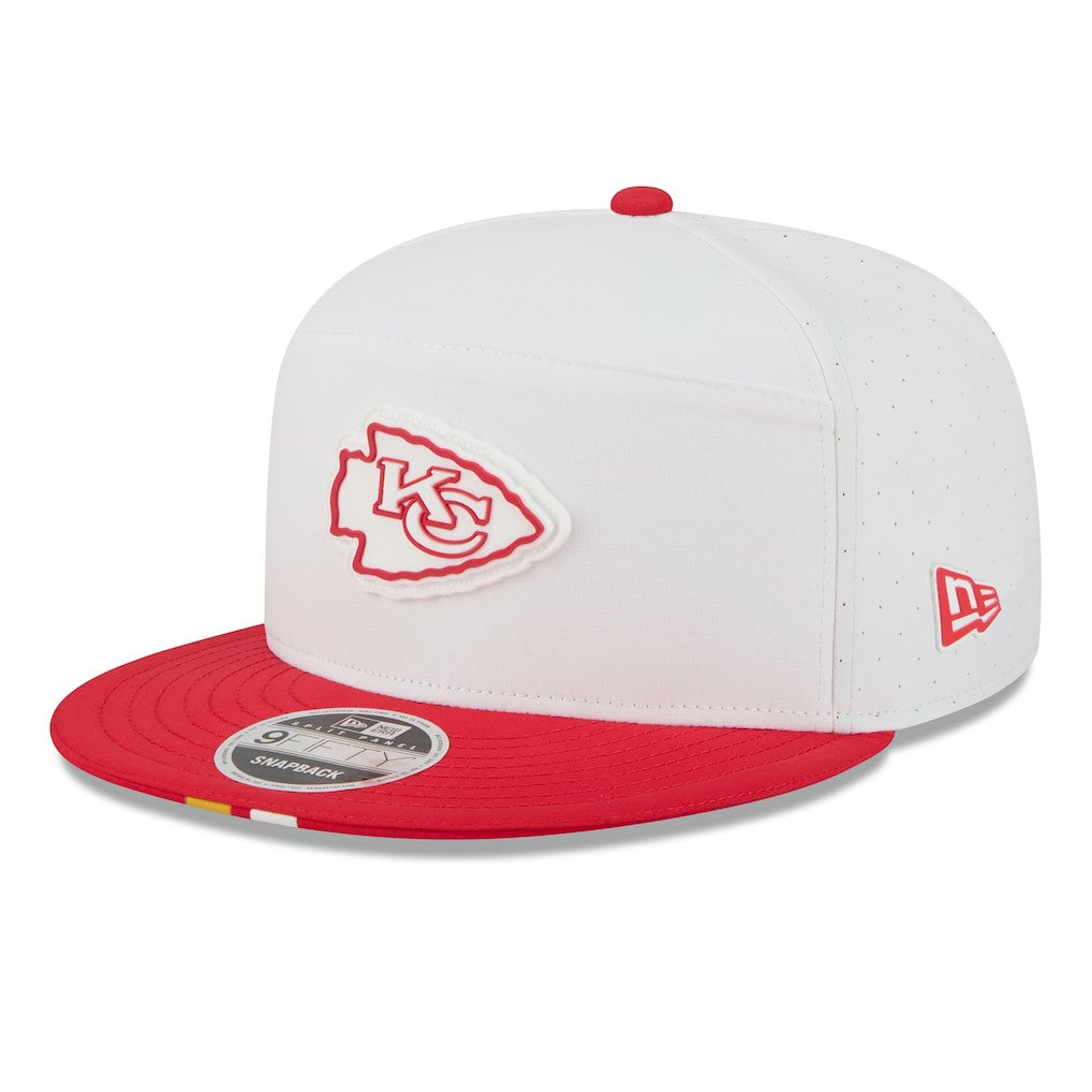 Kansas City Chiefs New Era 2025 NFL Training Camp Split Panel 9FIFTY Snapback Hat - White/Red cheap
