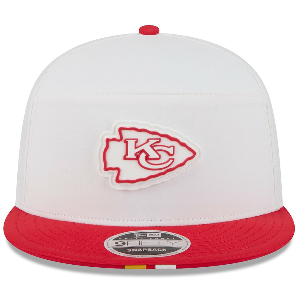 Kansas City Chiefs New Era 2025 NFL Training Camp Split Panel 9FIFTY Snapback Hat - White/Red cheap