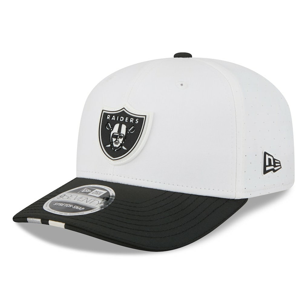 Las Vegas Raiders New Era 2025 NFL Training Camp 9SEVENTY Adjustable Hat - White/Black on sale