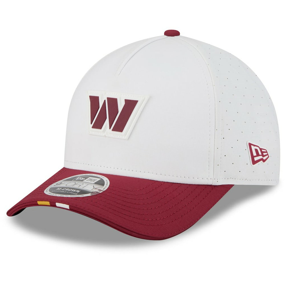 Washington Commanders New Era 2025 NFL Training Camp A-Frame 9FORTY Adjustable Hat - White/Burgundy cheap