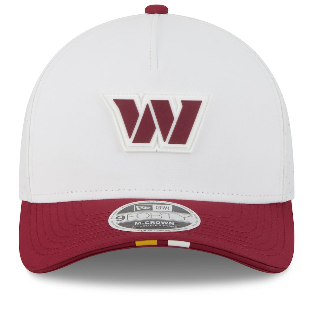 Washington Commanders New Era 2025 NFL Training Camp A-Frame 9FORTY Adjustable Hat - White/Burgundy cheap
