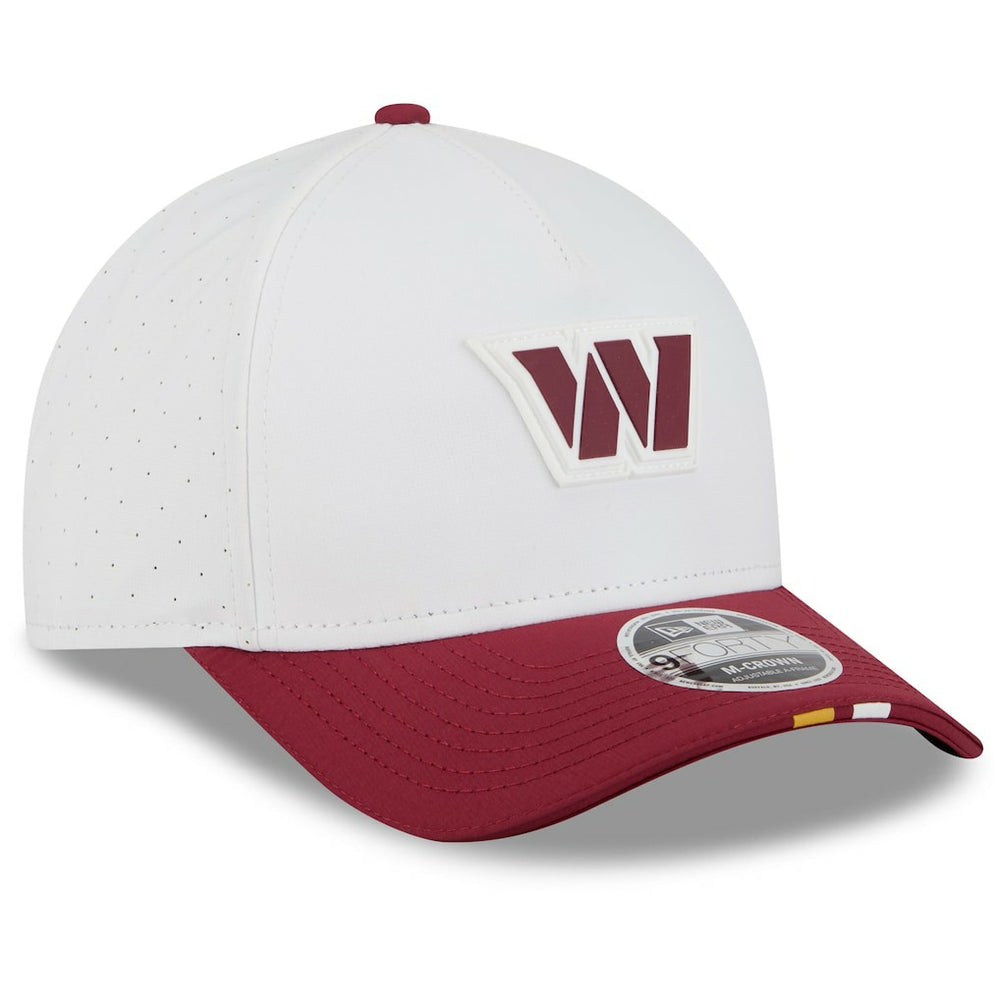 Washington Commanders New Era 2025 NFL Training Camp A-Frame 9FORTY Adjustable Hat - White/Burgundy cheap