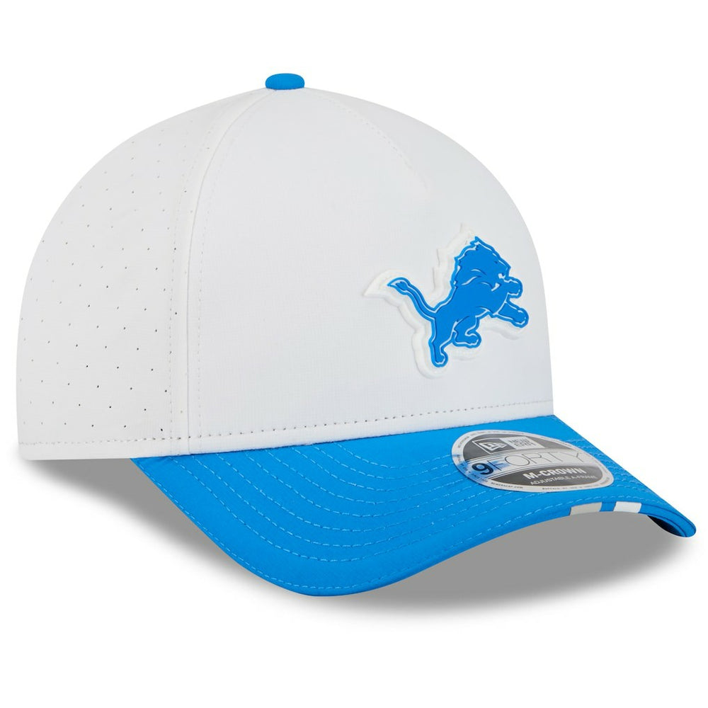 Detroit Lions New Era 2025 NFL Training Camp A-Frame 9FORTY Adjustable Hat - White/Blue on sale
