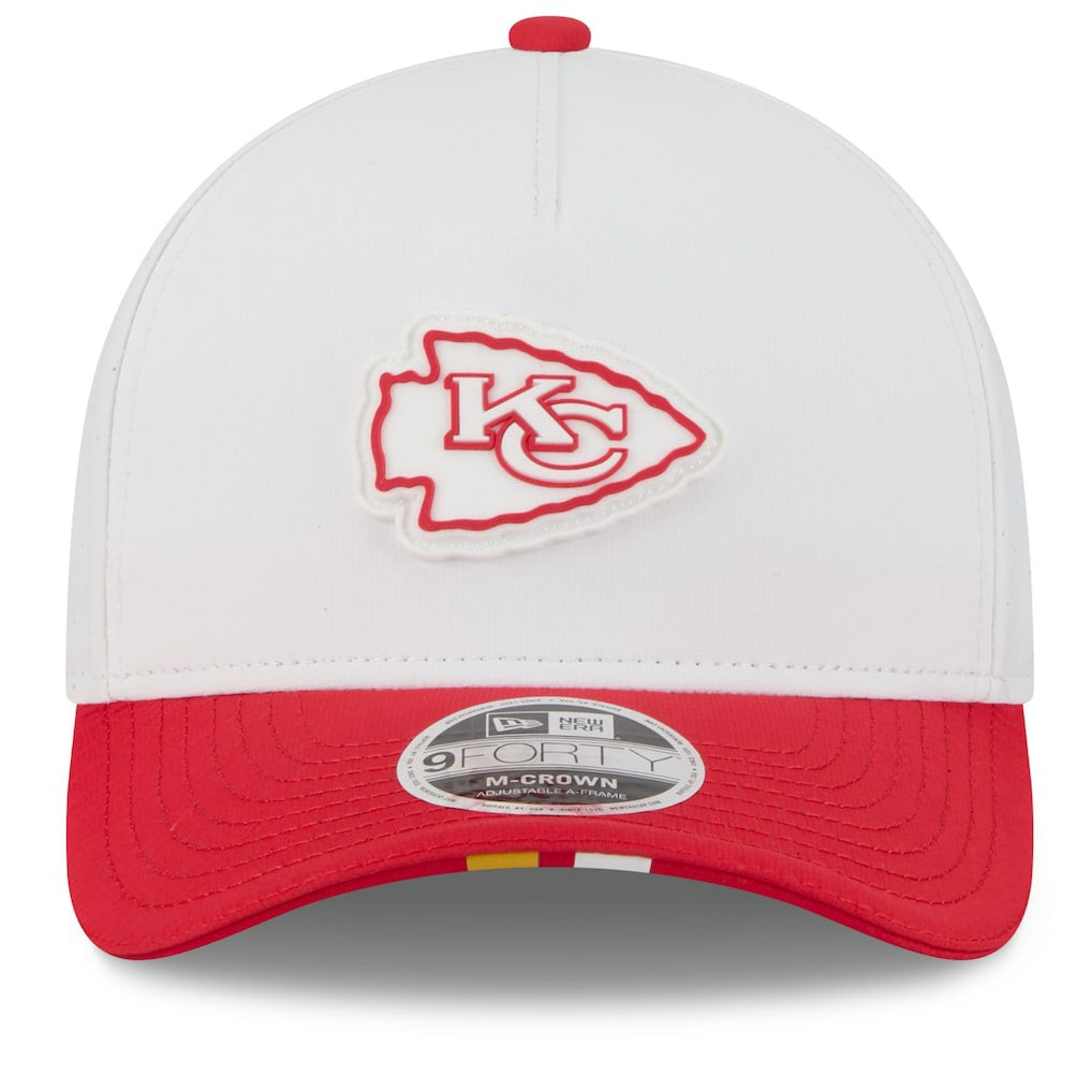 Kansas City Chiefs New Era 2025 NFL Training Camp A-Frame 9FORTY Adjustable Hat - White/Red online