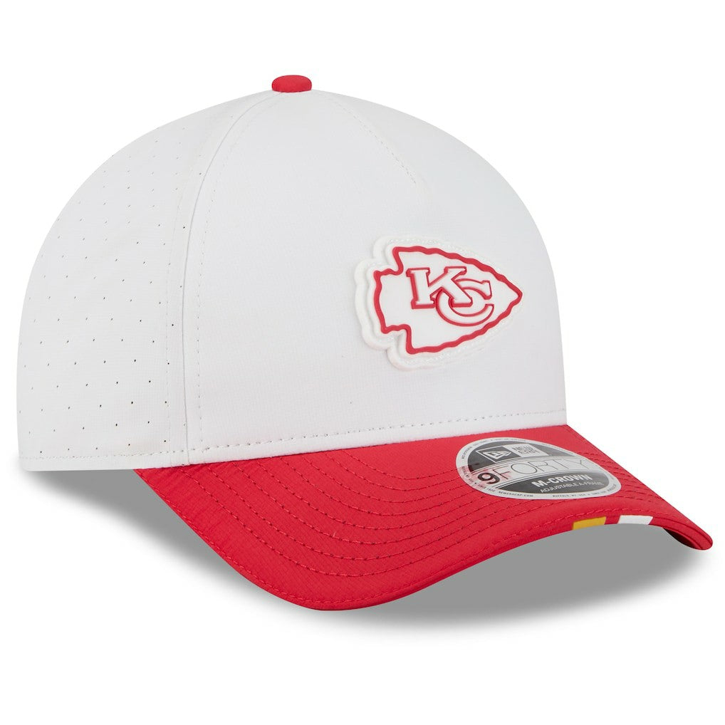 Kansas City Chiefs New Era 2025 NFL Training Camp A-Frame 9FORTY Adjustable Hat - White/Red online