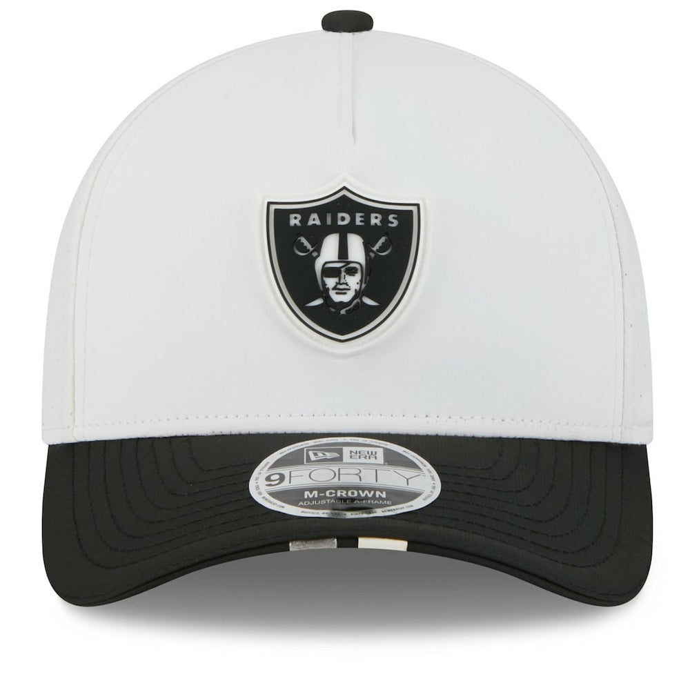 Las Vegas Raiders New Era 2025 NFL Training Camp A-Frame 9FORTY Adjustable Hat - White/Black cheap