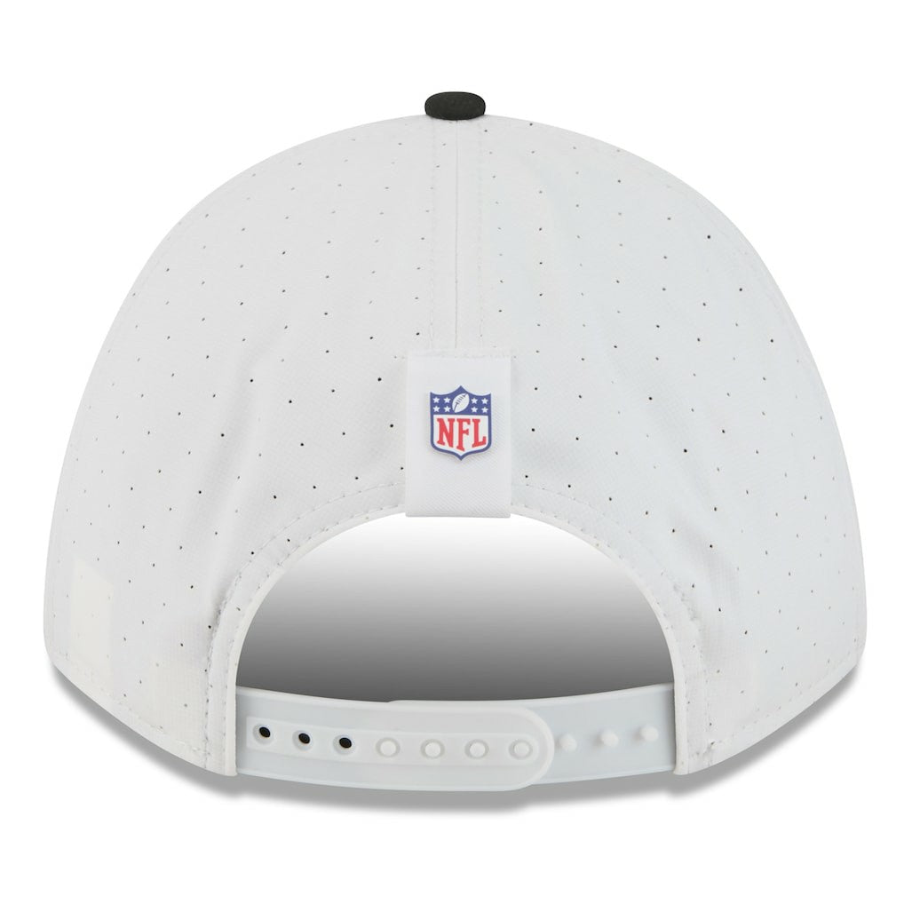 Las Vegas Raiders New Era 2025 NFL Training Camp A-Frame 9FORTY Adjustable Hat - White/Black cheap