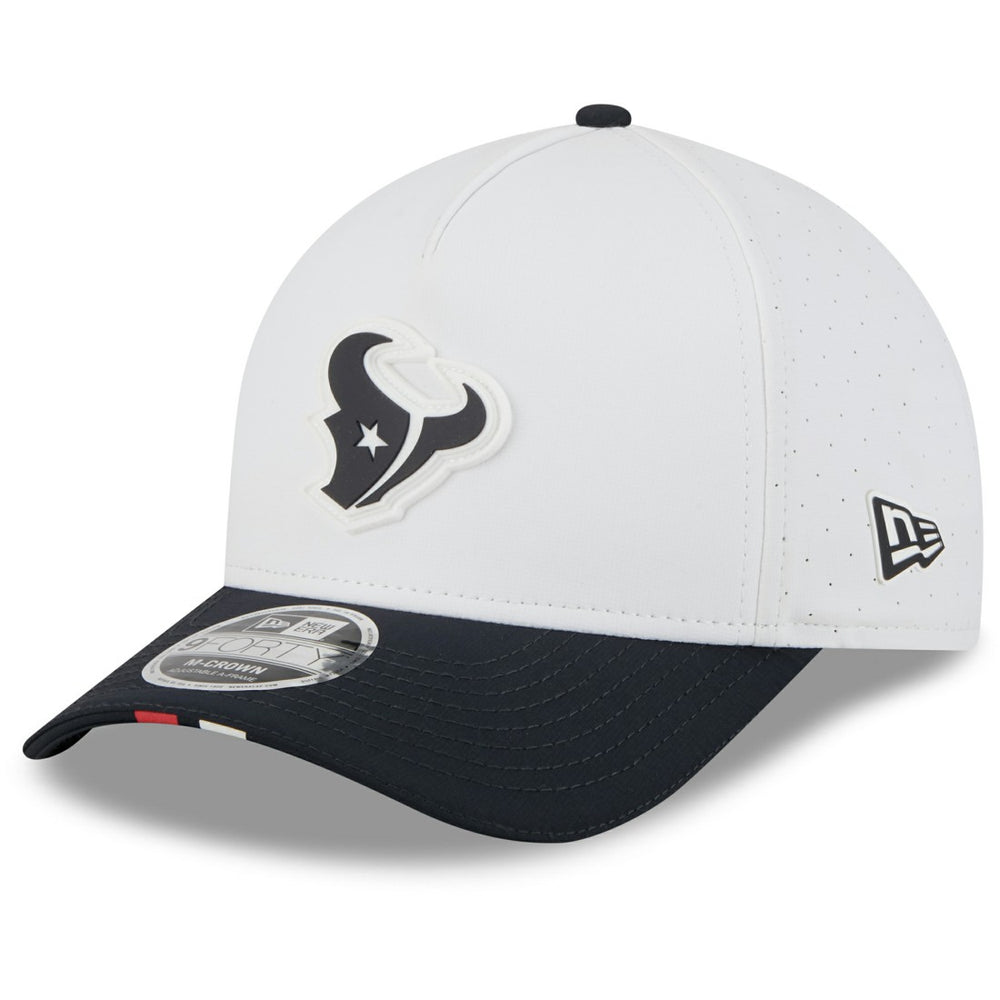 Houston Texans New Era 2025 NFL Training Camp A-Frame 9FORTY Adjustable Hat - White/Navy sale