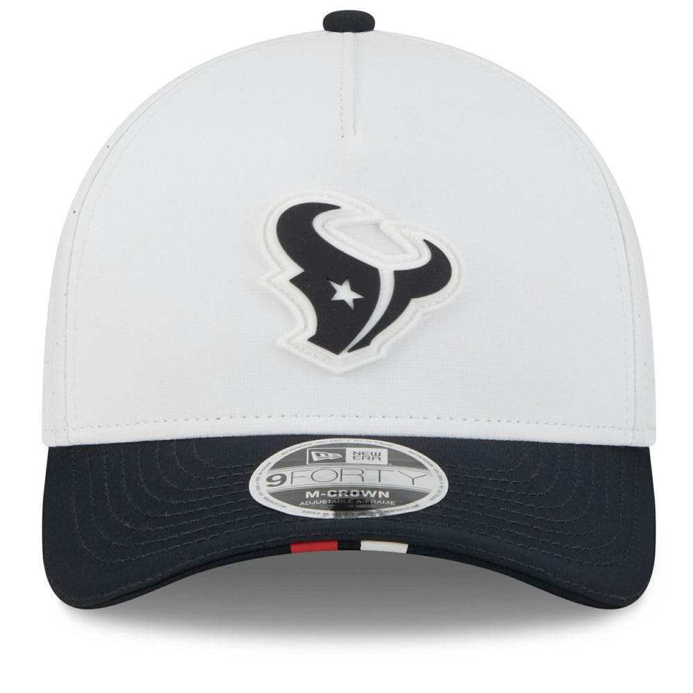 Houston Texans New Era 2025 NFL Training Camp A-Frame 9FORTY Adjustable Hat - White/Navy sale