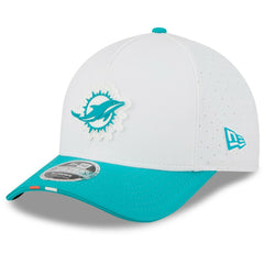 Miami Dolphins New Era 2025 NFL Training Camp A-Frame 9FORTY Adjustable Hat - White/Aqua on sale