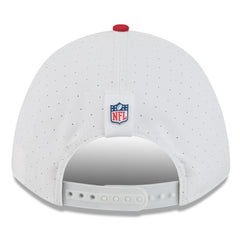 San Francisco 49ers New Era 2025 NFL Training Camp A-Frame 9FORTY Adjustable Hat - White/Scarlet cheap