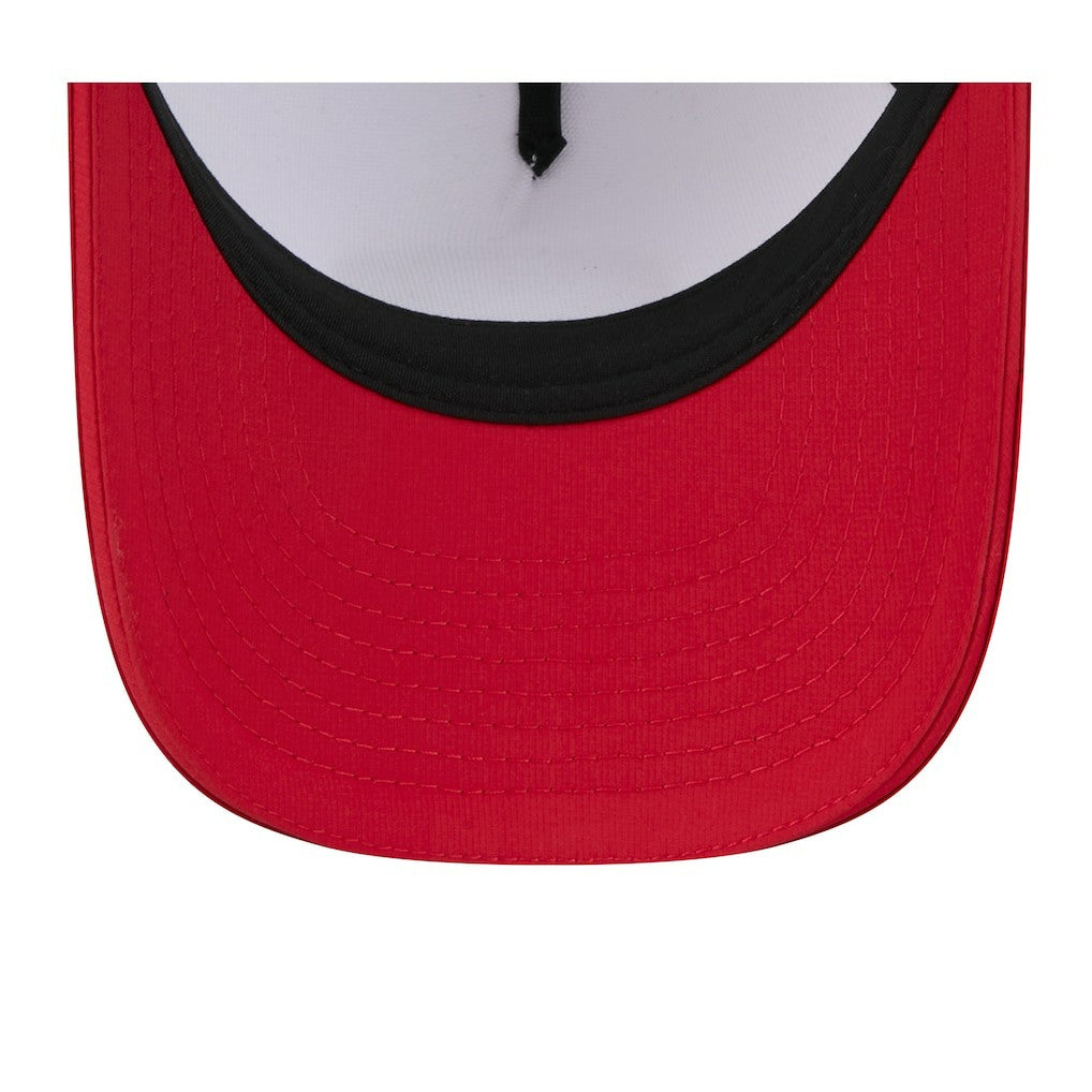 San Francisco 49ers New Era 2025 NFL Training Camp A-Frame 9FORTY Adjustable Hat - White/Scarlet cheap