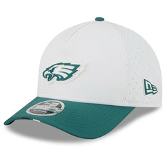 Philadelphia Eagles New Era 2025 NFL Training Camp A-Frame 9FORTY Adjustable Hat - White/Midnight Green online