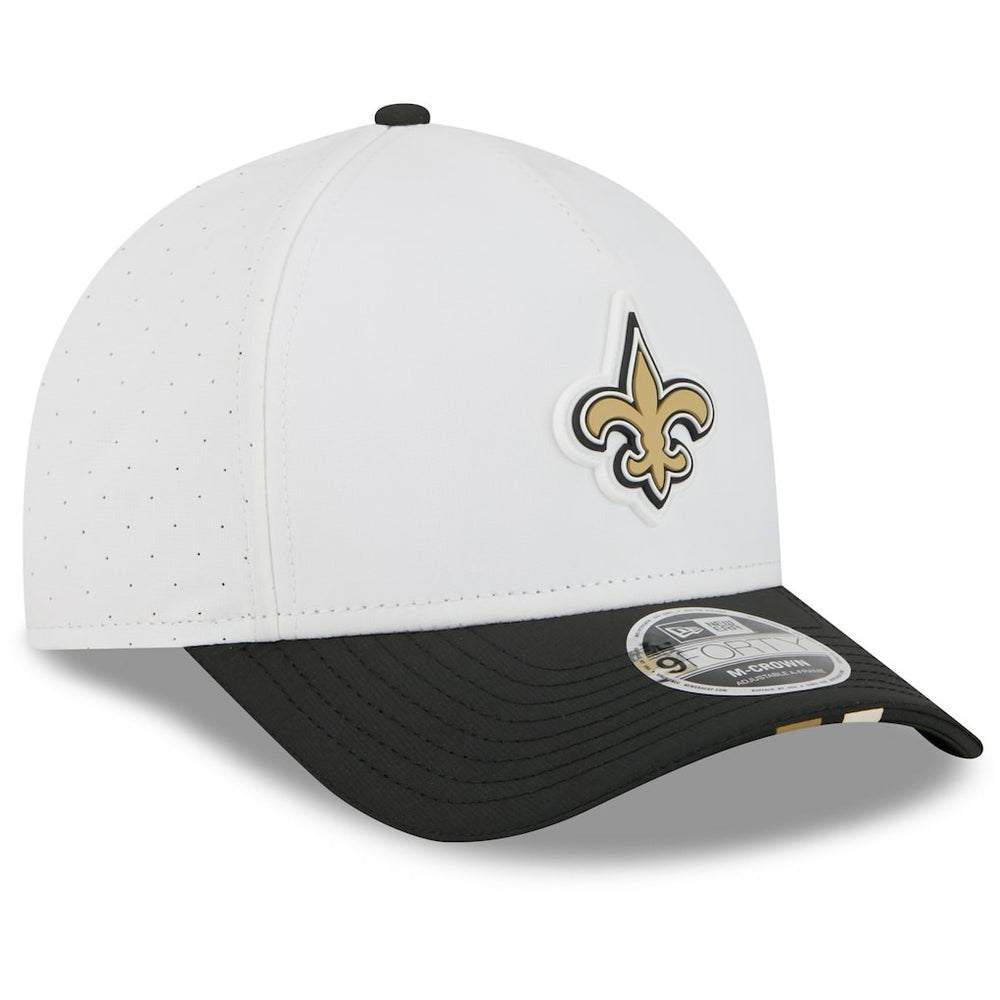 New Orleans Saints New Era 2025 NFL Training Camp A-Frame 9FORTY Adjustable Hat - White/Black on sale