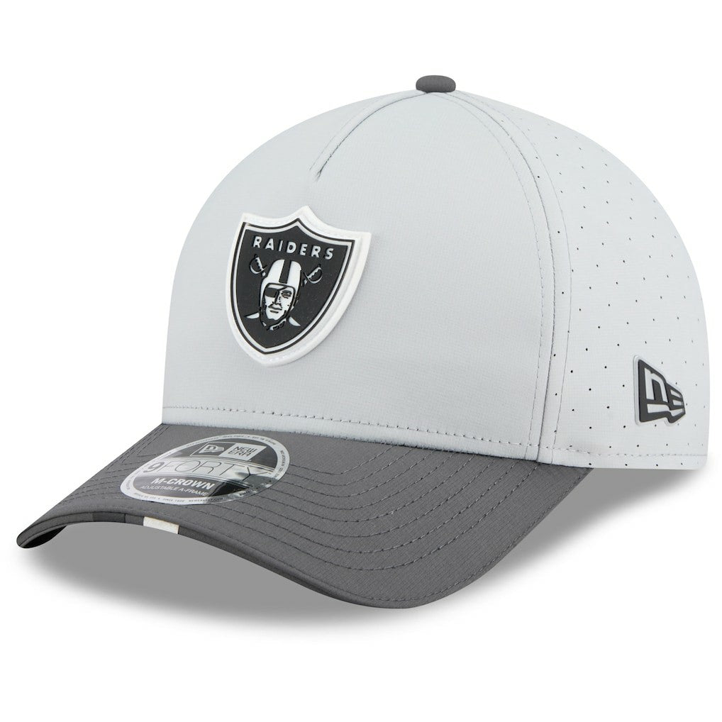 Las Vegas Raiders New Era 2025 NFL Training Camp A-Frame 9FORTY Adjustable Hat - Gray/Graphite on sale