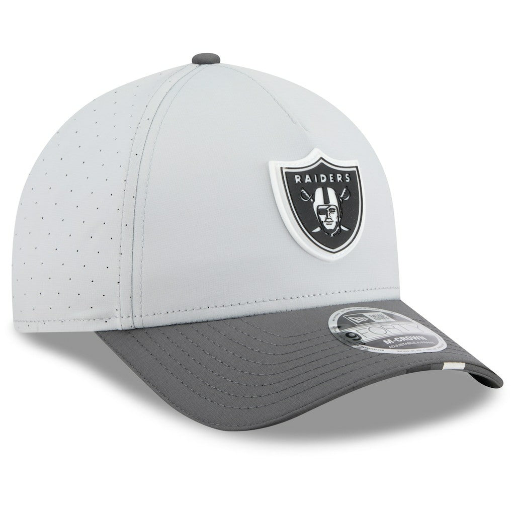 Las Vegas Raiders New Era 2025 NFL Training Camp A-Frame 9FORTY Adjustable Hat - Gray/Graphite on sale