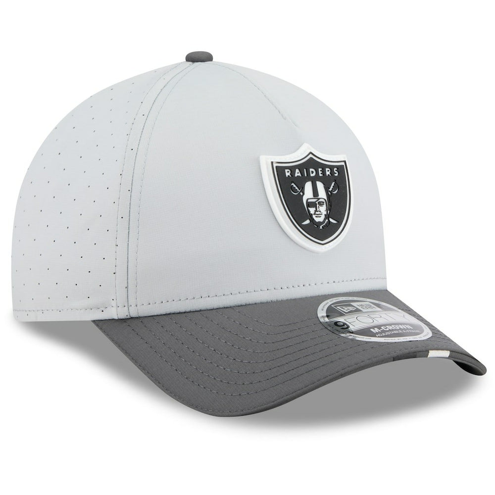 Las Vegas Raiders New Era 2025 NFL Training Camp A-Frame 9FORTY Adjustable Hat - Gray/Graphite on sale