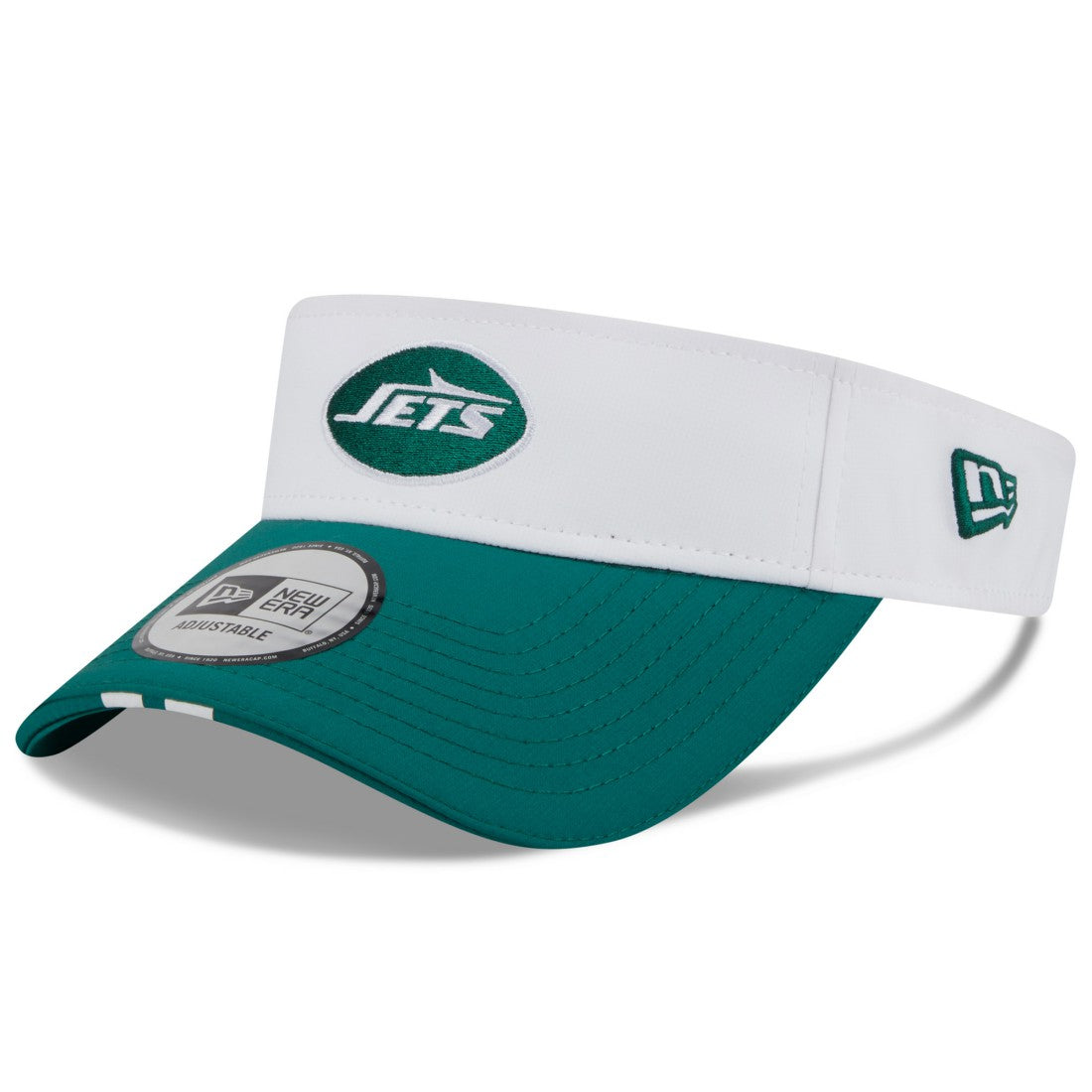 New York Jets New Era 2025 NFL Training Camp Adjustable Visor - White/Green on sale