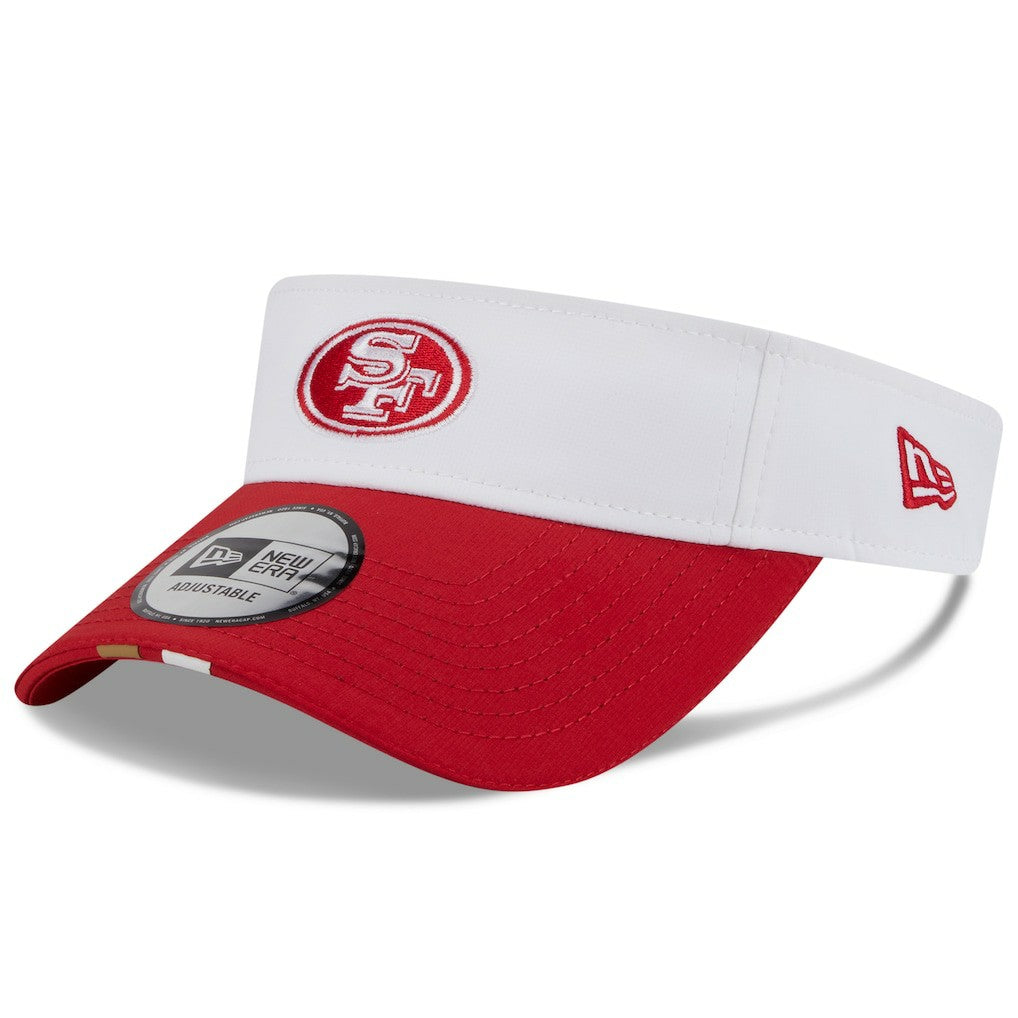 San Francisco 49ers New Era 2025 NFL Training Camp Adjustable Visor - White/Scarlet on sale