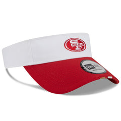 San Francisco 49ers New Era 2025 NFL Training Camp Adjustable Visor - White/Scarlet on sale