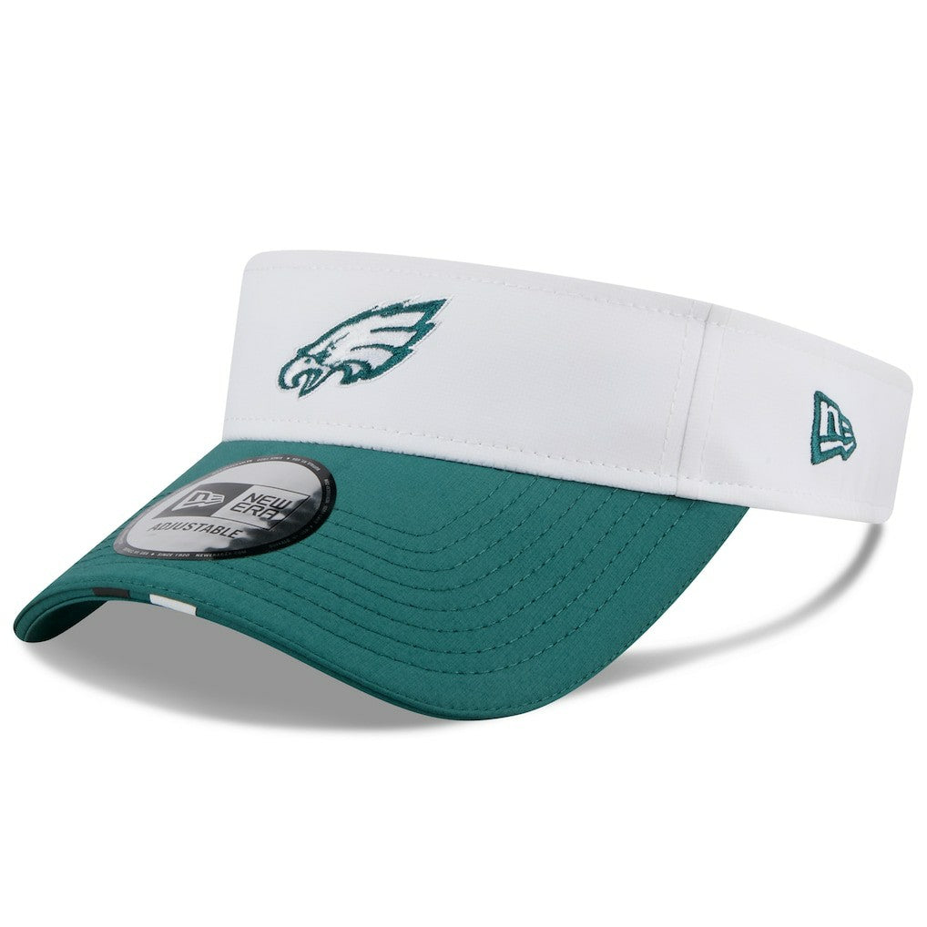 Philadelphia Eagles New Era 2025 NFL Training Camp Adjustable Visor - White/Midnight Green online