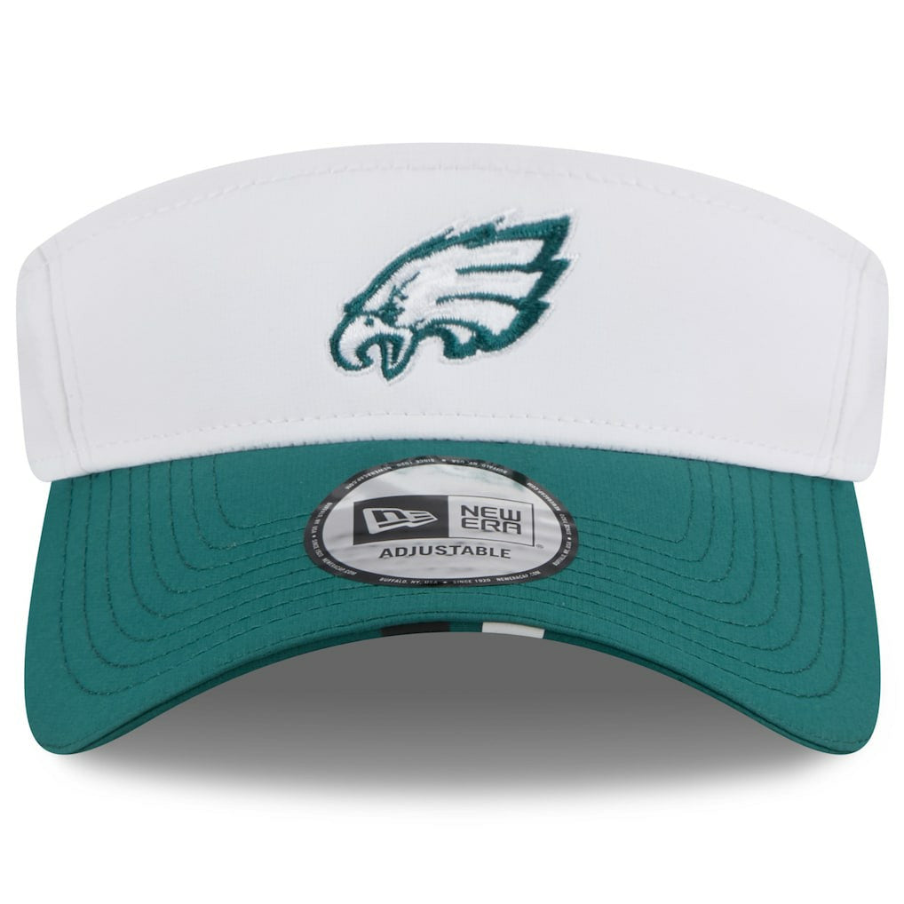 Philadelphia Eagles New Era 2025 NFL Training Camp Adjustable Visor - White/Midnight Green online