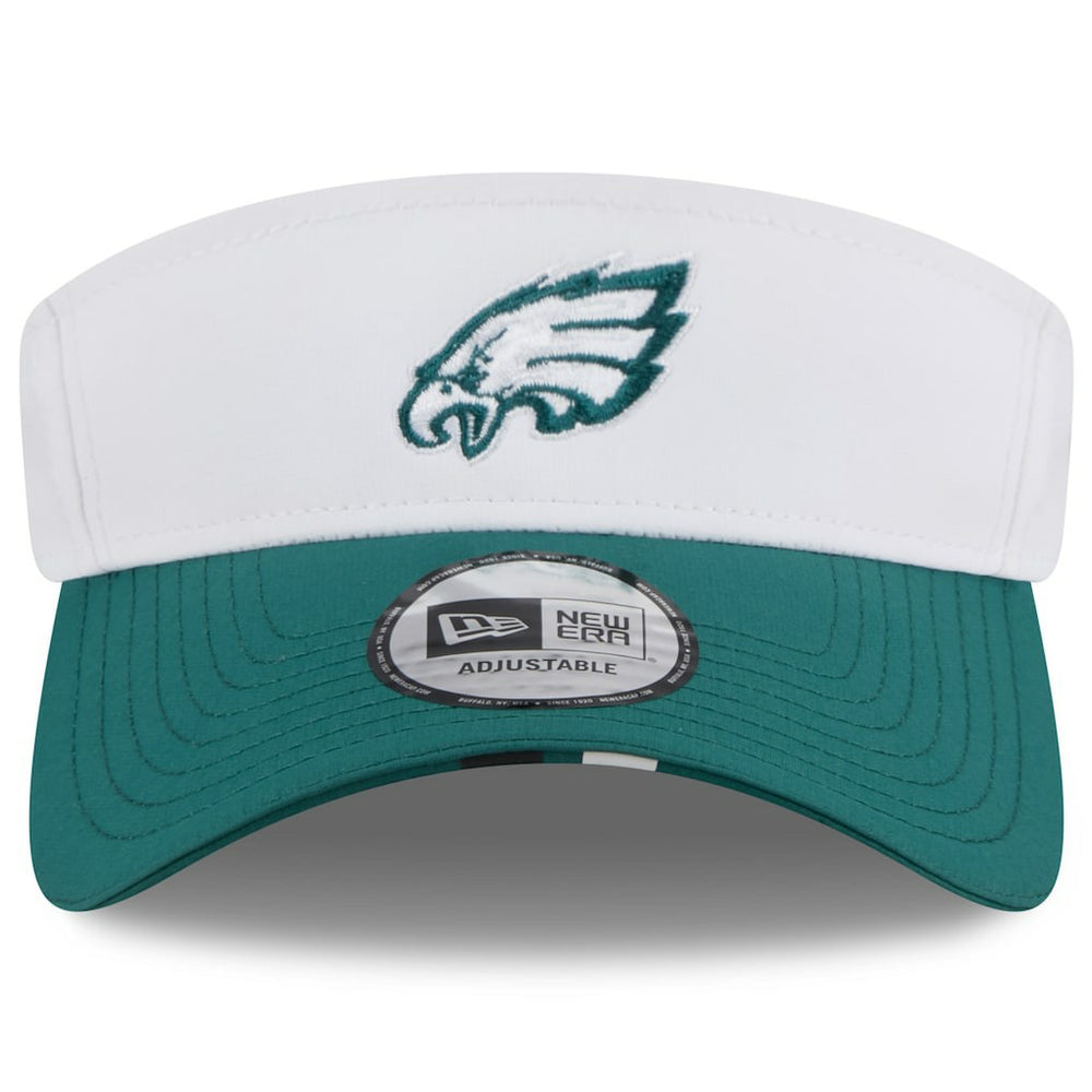 Philadelphia Eagles New Era 2025 NFL Training Camp Adjustable Visor - White/Midnight Green online