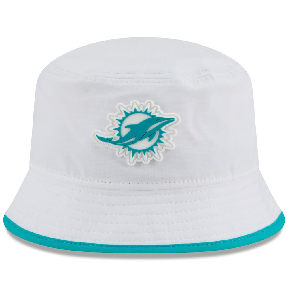Miami Dolphins New Era 2025 NFL Training Camp Stretch Bucket Hat - White cheap