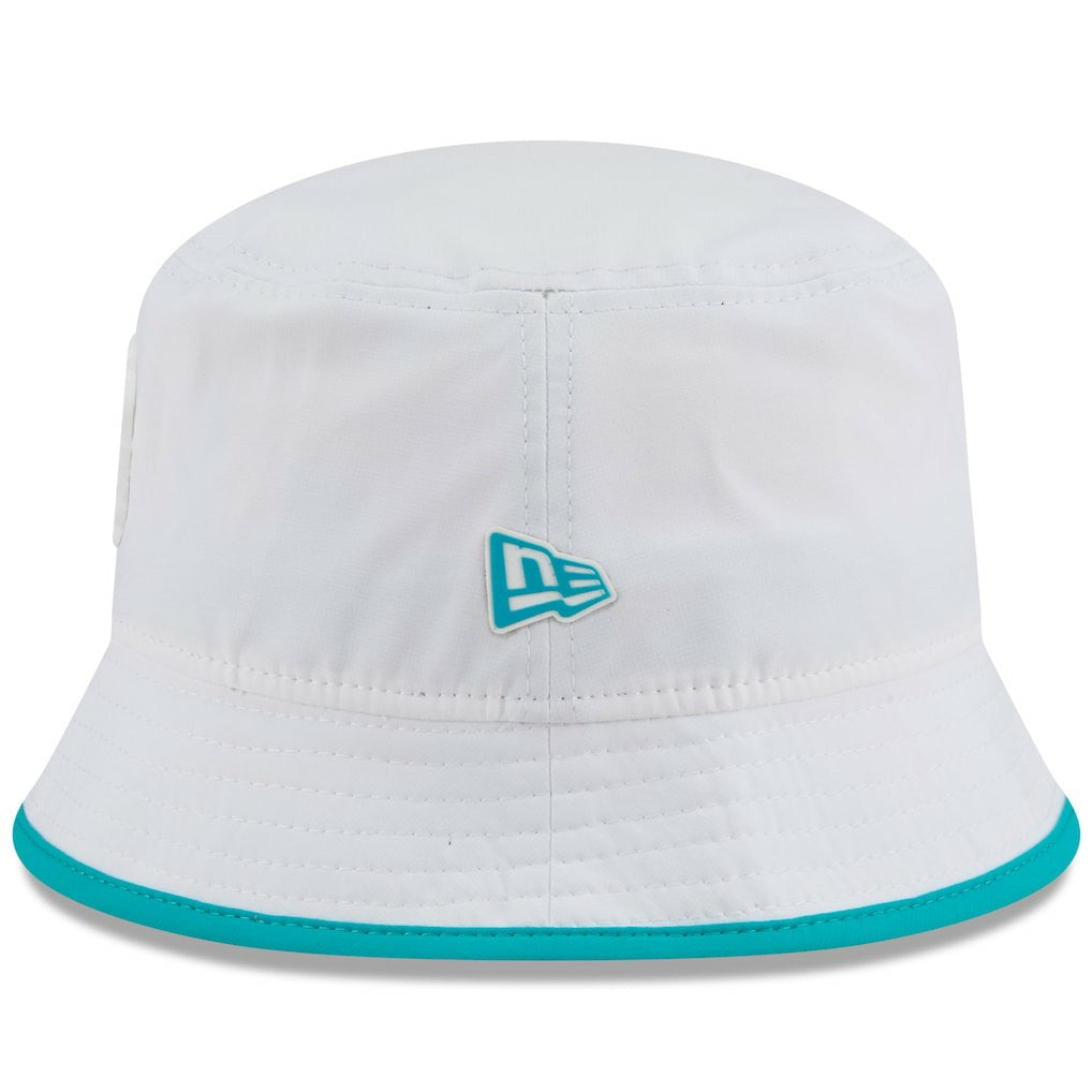 Miami Dolphins New Era 2025 NFL Training Camp Stretch Bucket Hat - White cheap