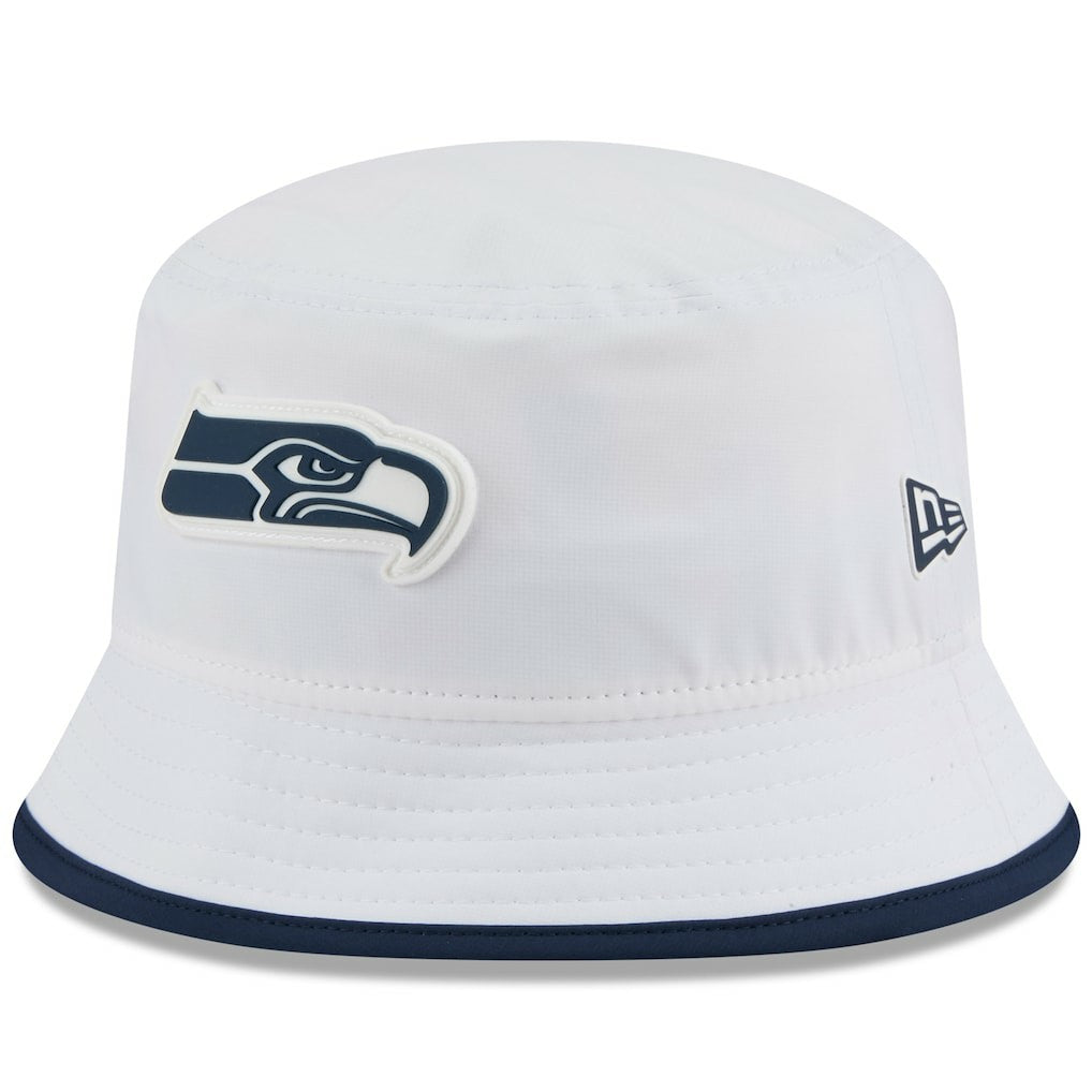 Seattle Seahawks New Era 2025 NFL Training Camp Stretch Bucket Hat - White sale