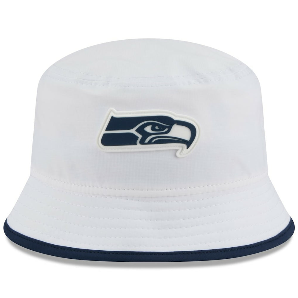Seattle Seahawks New Era 2025 NFL Training Camp Stretch Bucket Hat - White sale
