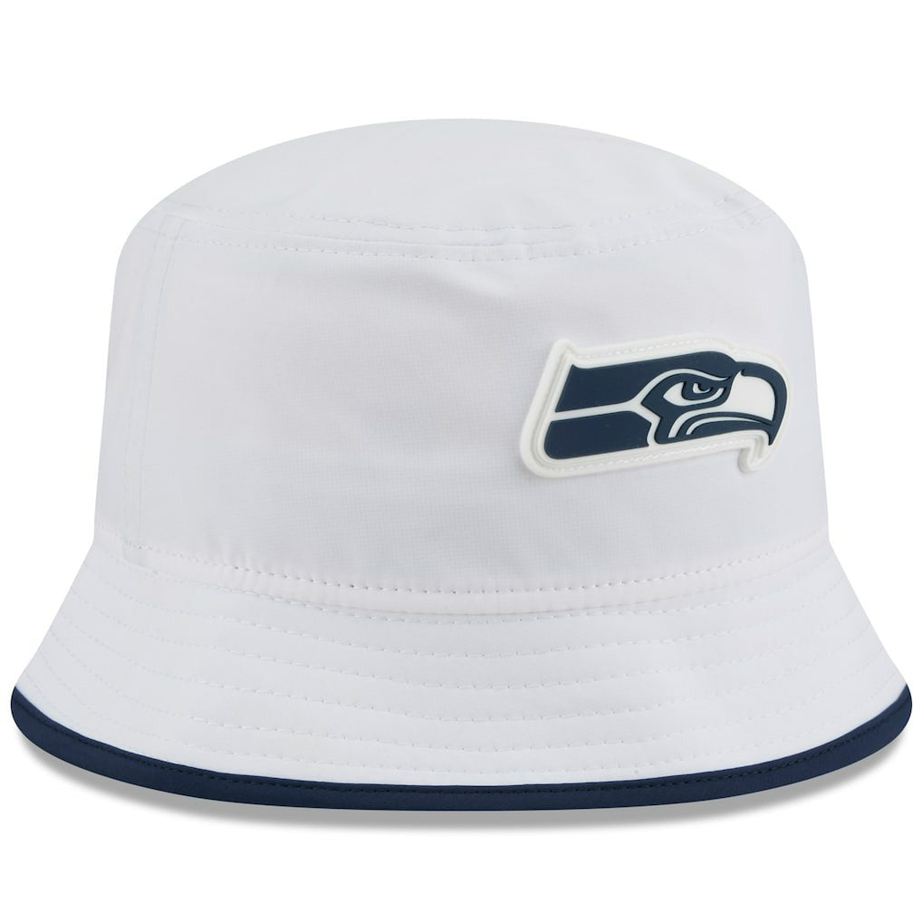 Seattle Seahawks New Era 2025 NFL Training Camp Stretch Bucket Hat - White sale