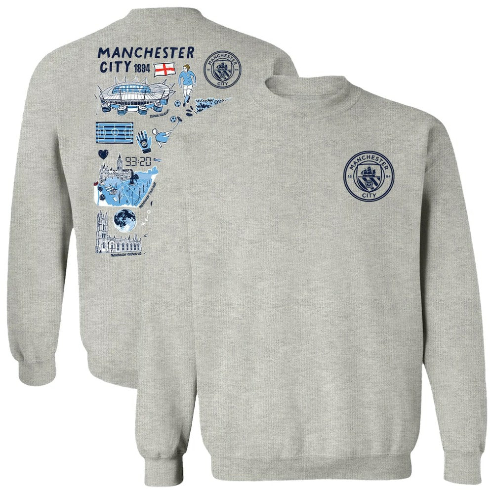 Manchester City Vive La Fete Women's Impressions Artwork Pullover Sweatshirt - Gray discount