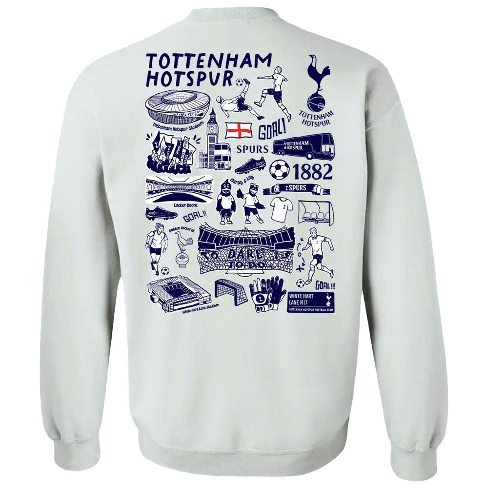 Tottenham Hotspur Vive La Fete Women's Impressions Artwork Pullover Sweatshirt - White sale