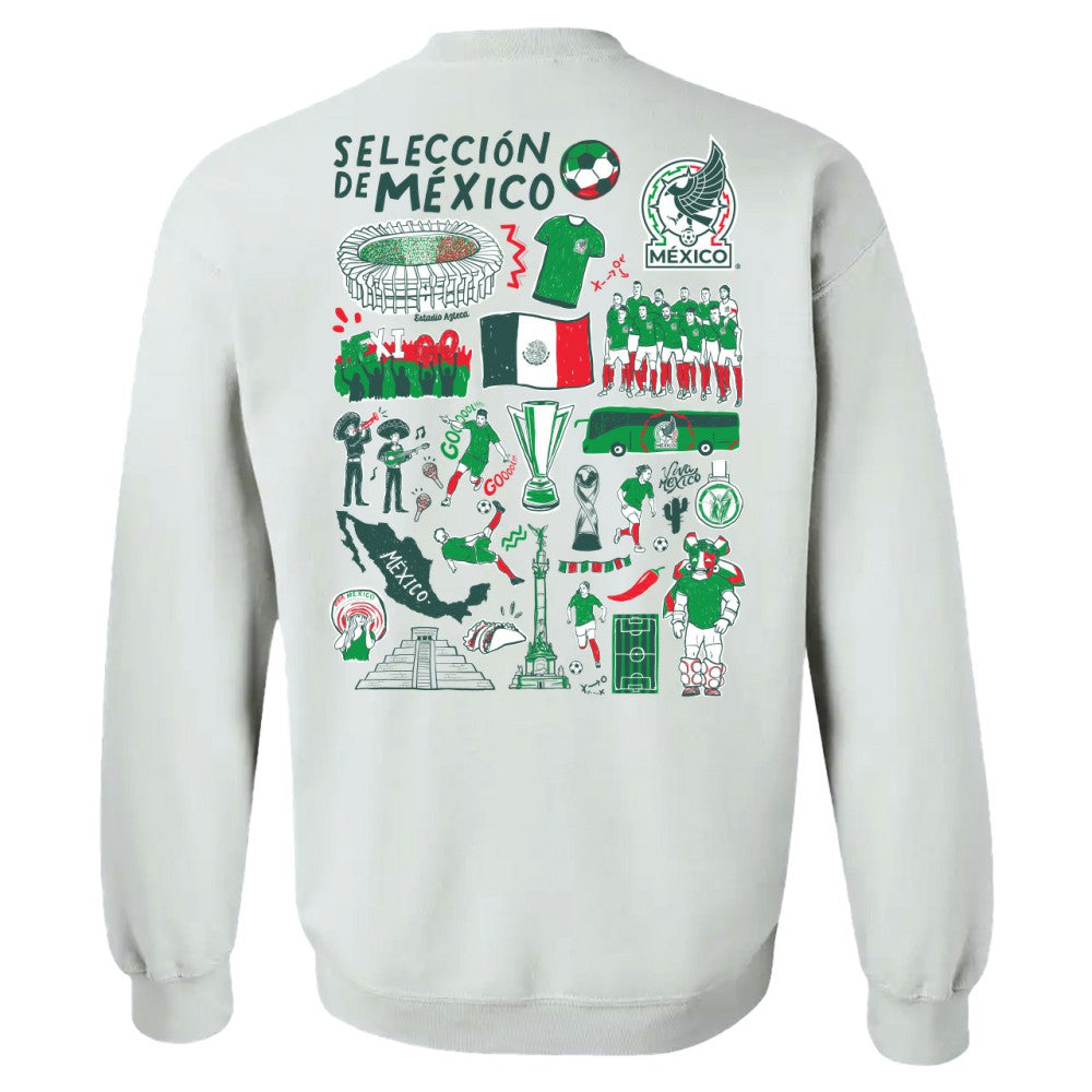 Mexico National Team Vive La Fete Women's Impressions Artwork Pullover Sweatshirt - White shop