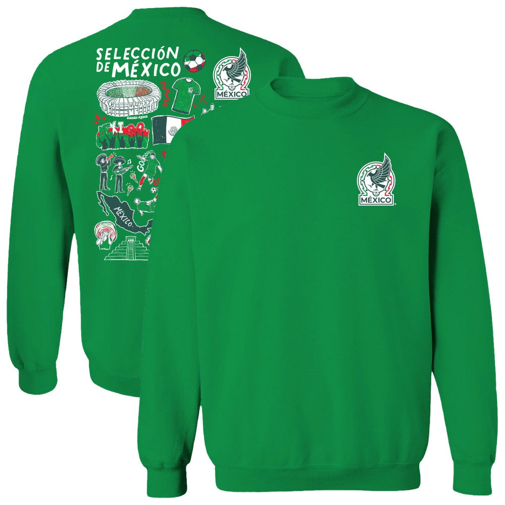 Mexico National Team Vive La Fete Women's Impressions Artwork Pullover Sweatshirt - Green sale