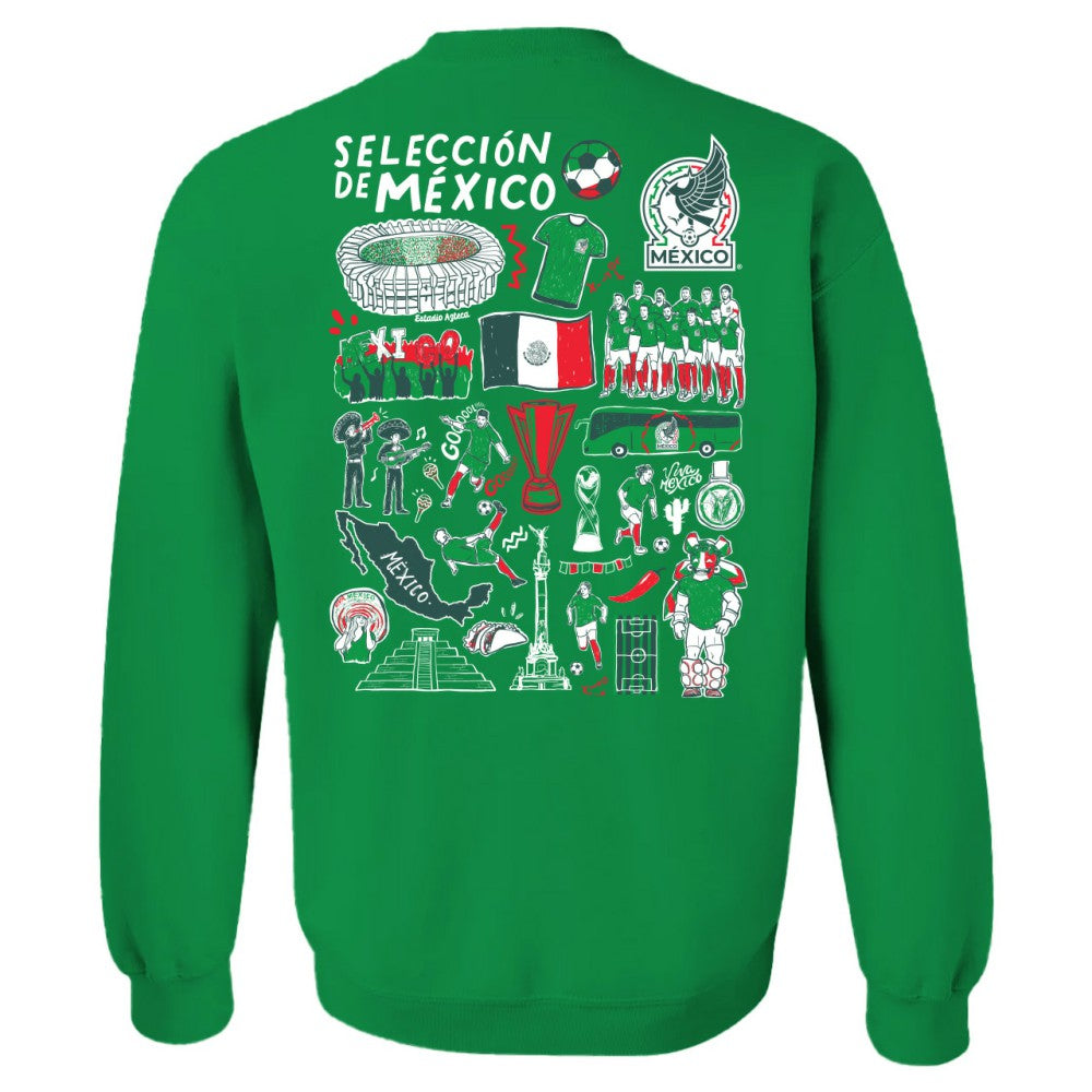 Mexico National Team Vive La Fete Women's Impressions Artwork Pullover Sweatshirt - Green sale