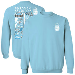 Argentina National Team Vive La Fete Women's Impressions Artwork Pullover Sweatshirt - Light Blue discount