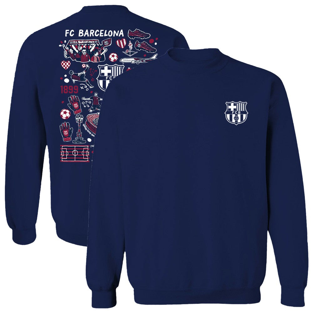 Barcelona Vive La Fete Women's Impressions Artwork Pullover Sweatshirt - Navy sale