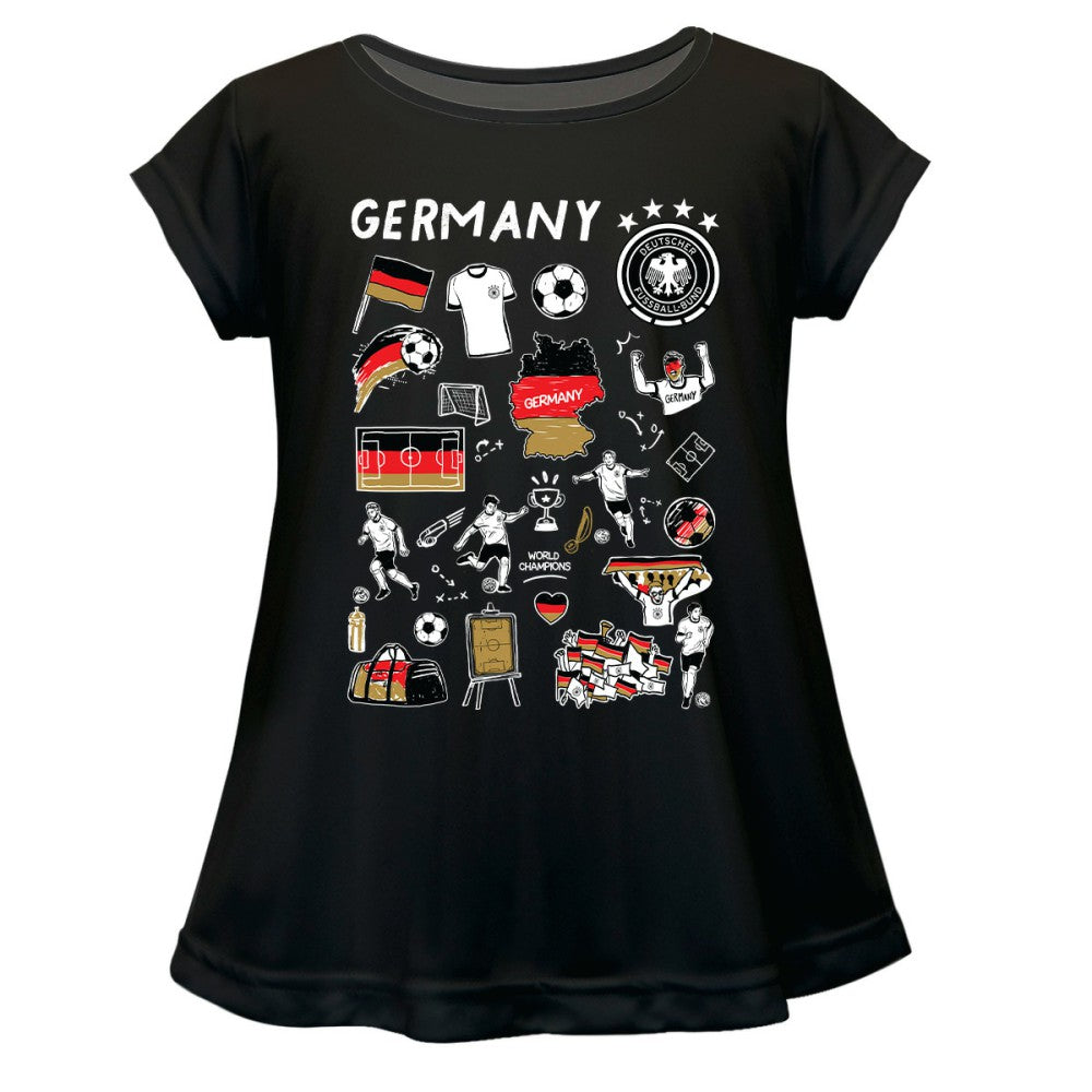 Germany National Team Vive La Fete Girls Youth Impressions Artwork A-Line Top - Black online