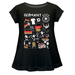 Germany National Team Vive La Fete Girls Youth Impressions Artwork A-Line Top - Black online