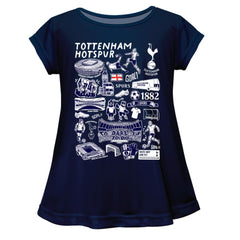 Tottenham Hotspur Vive La Fete Girls Youth Impressions Artwork A-Line Top - Navy online
