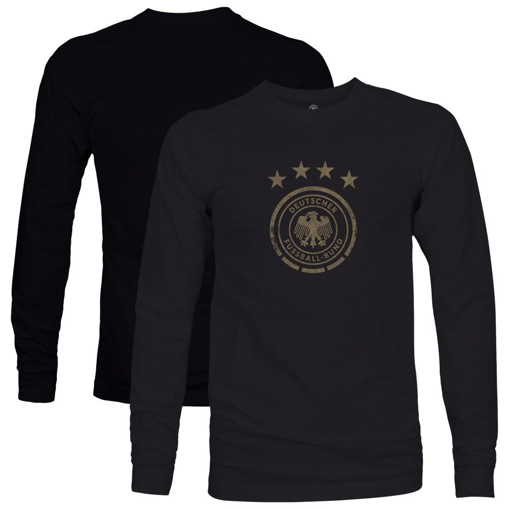 Germany National Team 1863FC Mono Badge Long Sleeve T-Shirt - Black discount