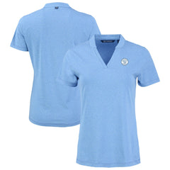 Milwaukee Brewers Cutter & Buck Forge Heathered Stretch Blade Top - Heather Powder Blue