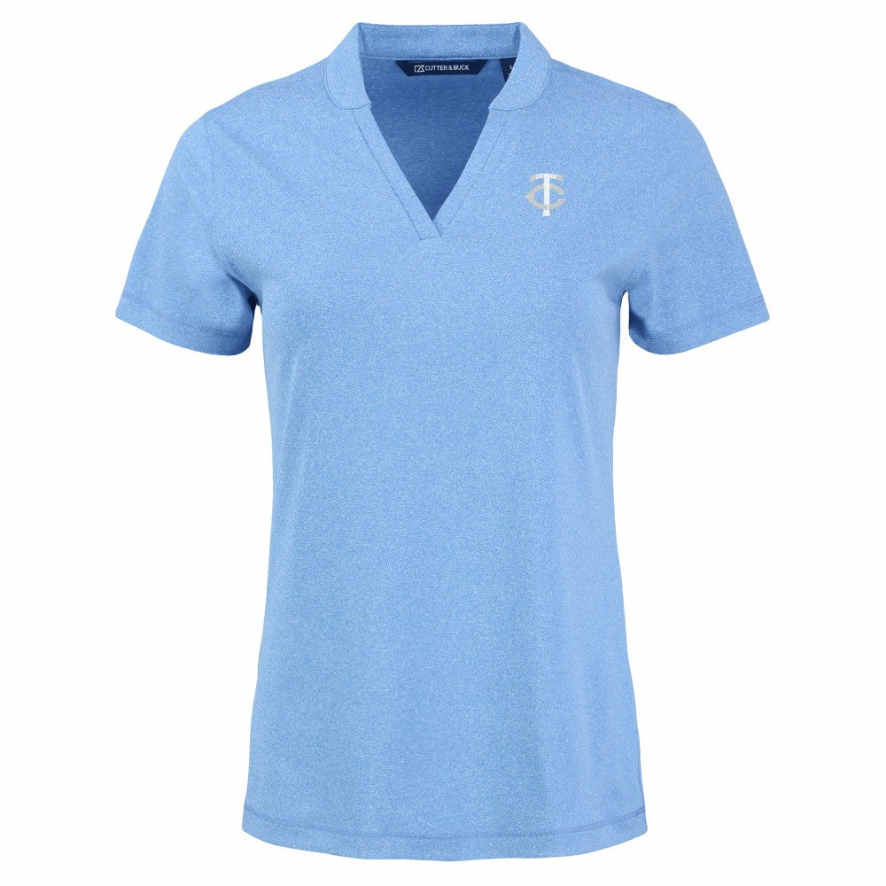 Minnesota Twins Cutter & Buck Forge Heathered Stretch Blade Top - Heather Powder Blue