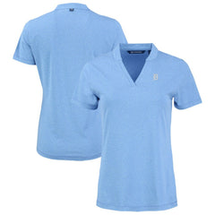 Detroit Tigers Cutter & Buck Forge Heathered Stretch Blade Top - Heather Powder Blue